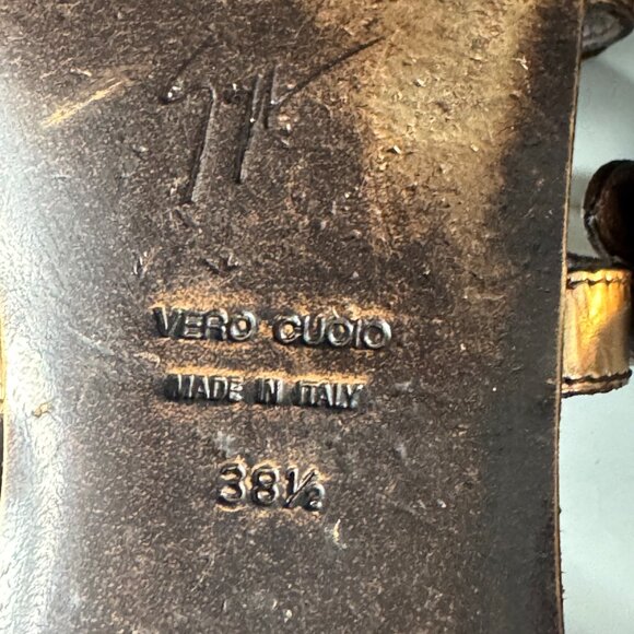 Giuseppe Zanotti Leather Gladiator Sandals in Rose Gold, Size 38.5 - Picture 10 of 16